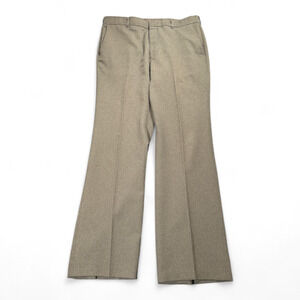 Vintage Levis Pants Mens 36x33 Brown Dress Action Slacks Disco Creased Talon 70s